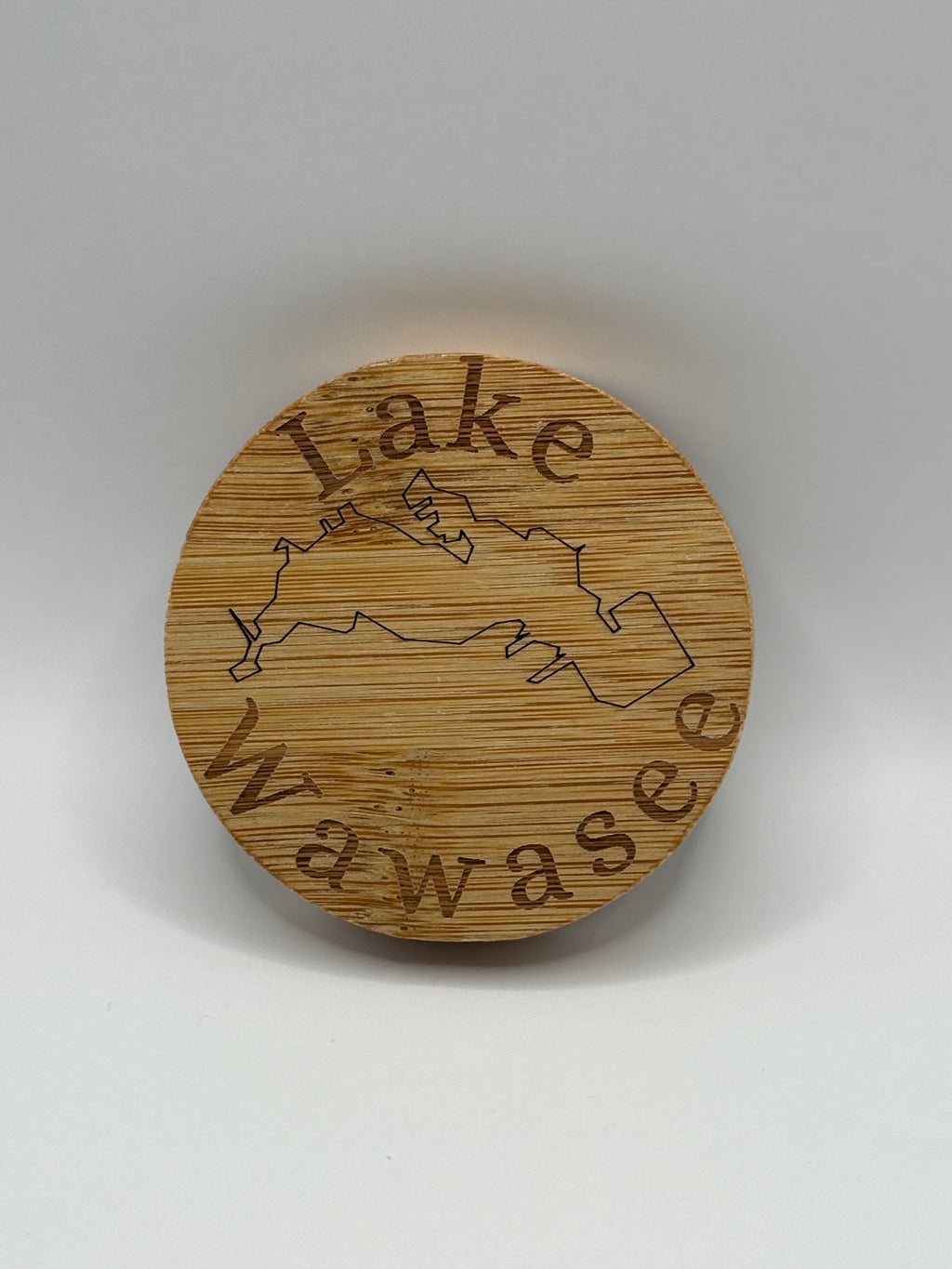 🌊 Lake Wawasee Round Bamboo Bottle Opener