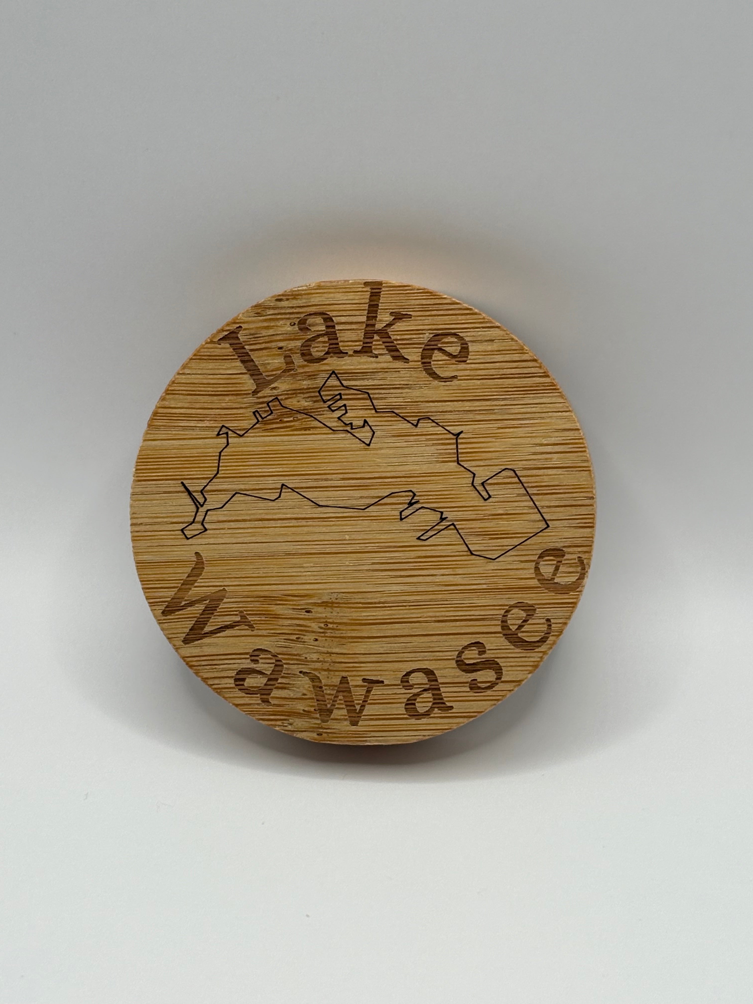 🌊 Lake Wawasee Round Bamboo Bottle Opener